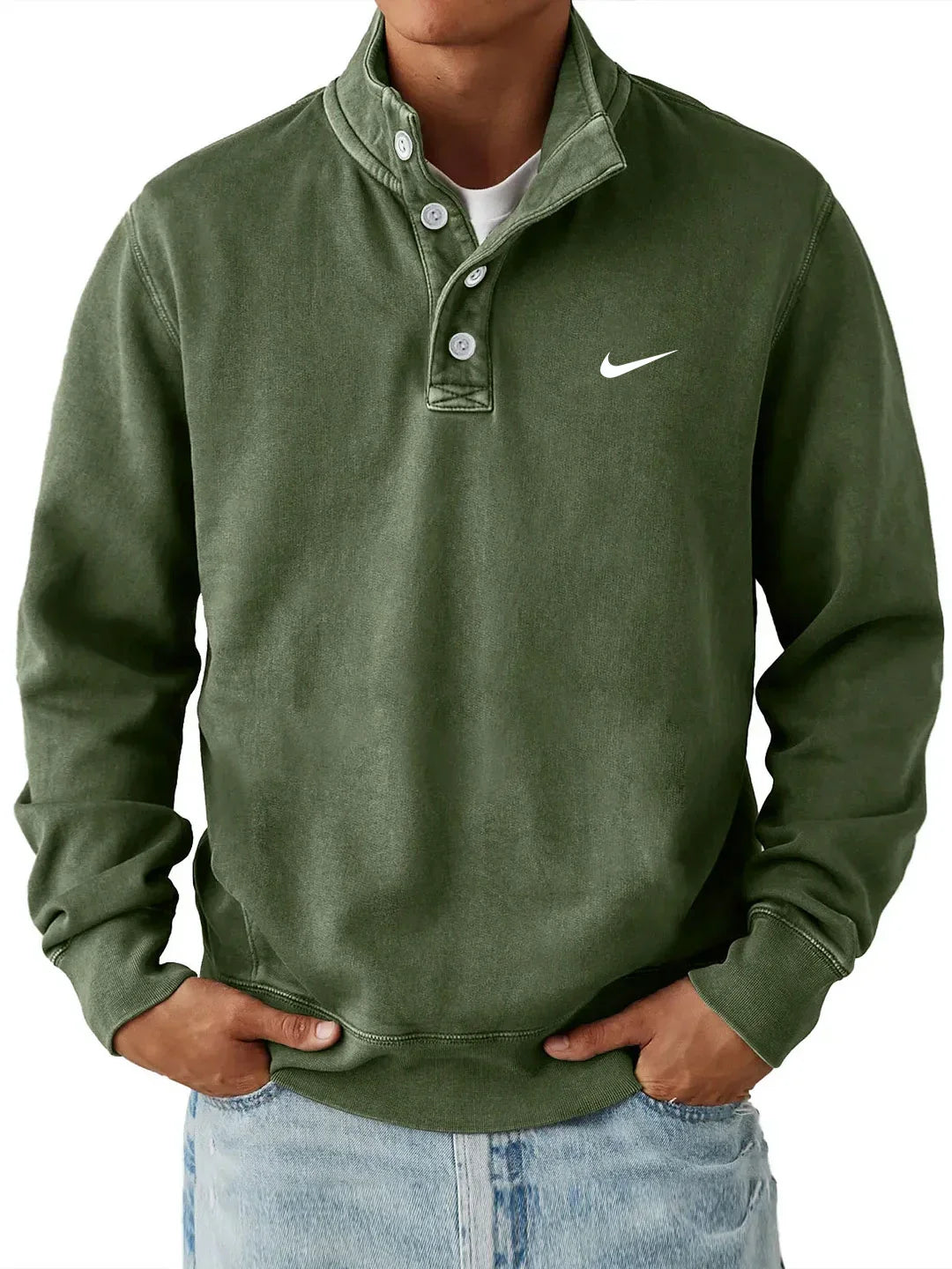 Nike – Classic Button Collar Sweatshirt