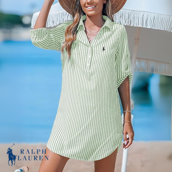 R. Lauren Classic Striped Shirt Dress + Free R. Lauren Brie Tote Bag
