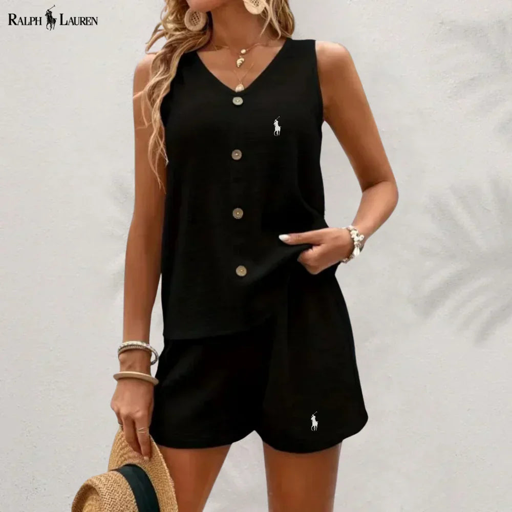 R. Ꮮаᴜгеn Conjunto de Top de Tirantes y Pantalones Cortos