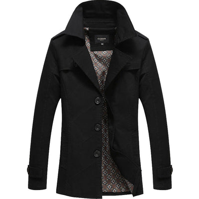 Kingswell™ Navy Wool-Blend Trench Coat