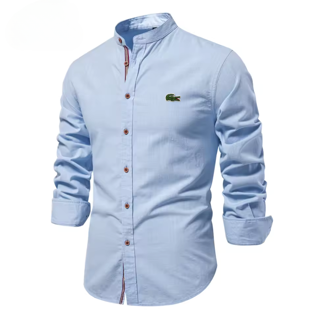 Men’s Stand Collar Cotton Shirt