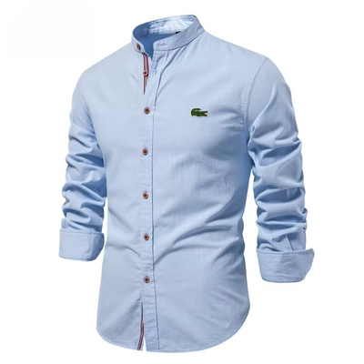 Men’s Stand Collar Cotton Shirt