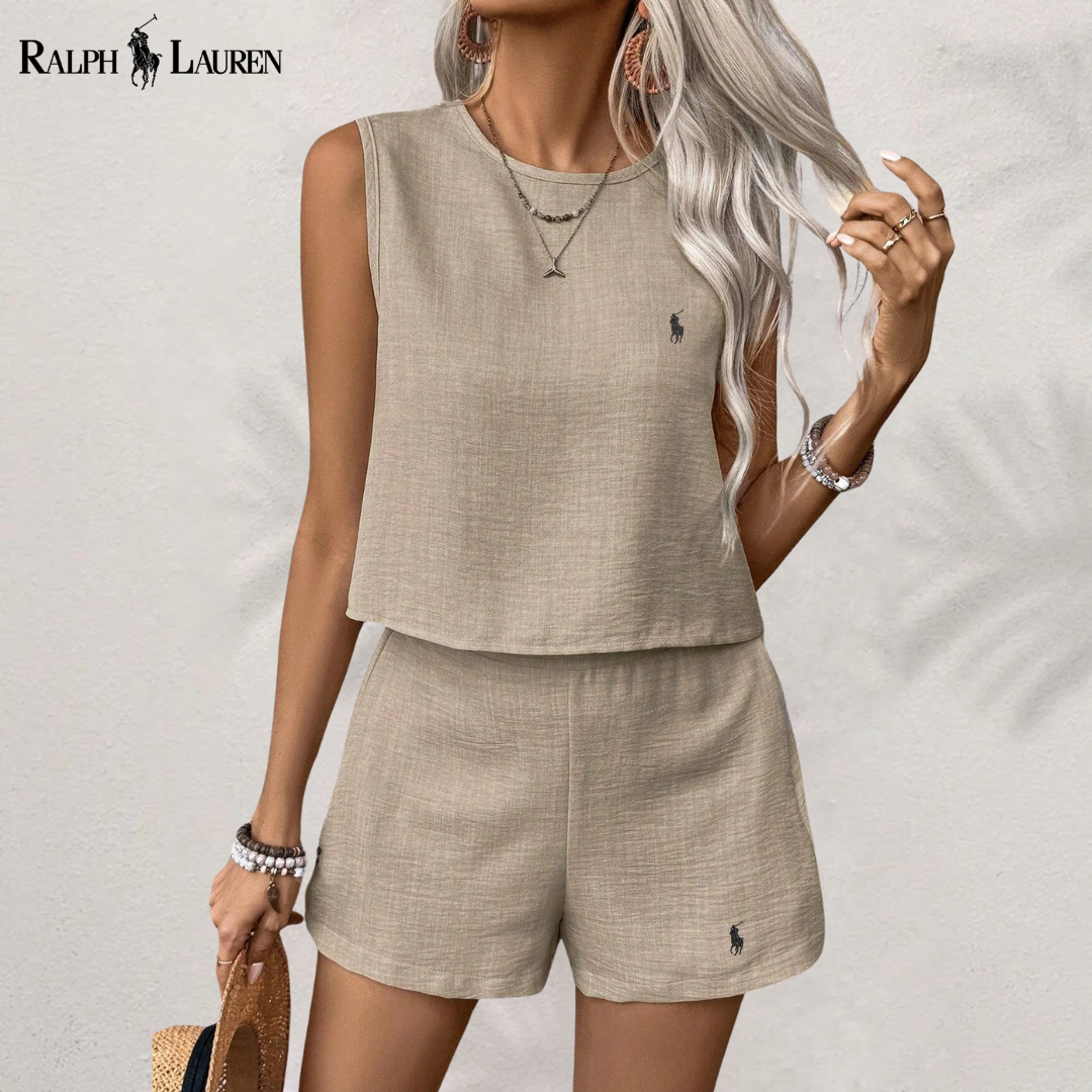 [Compra 1 Llévate 2] Conjunto Completo de Lino Serenity con Dos Piezas de R. Lauren + Sombrero de Sol R. Lauren Gratis