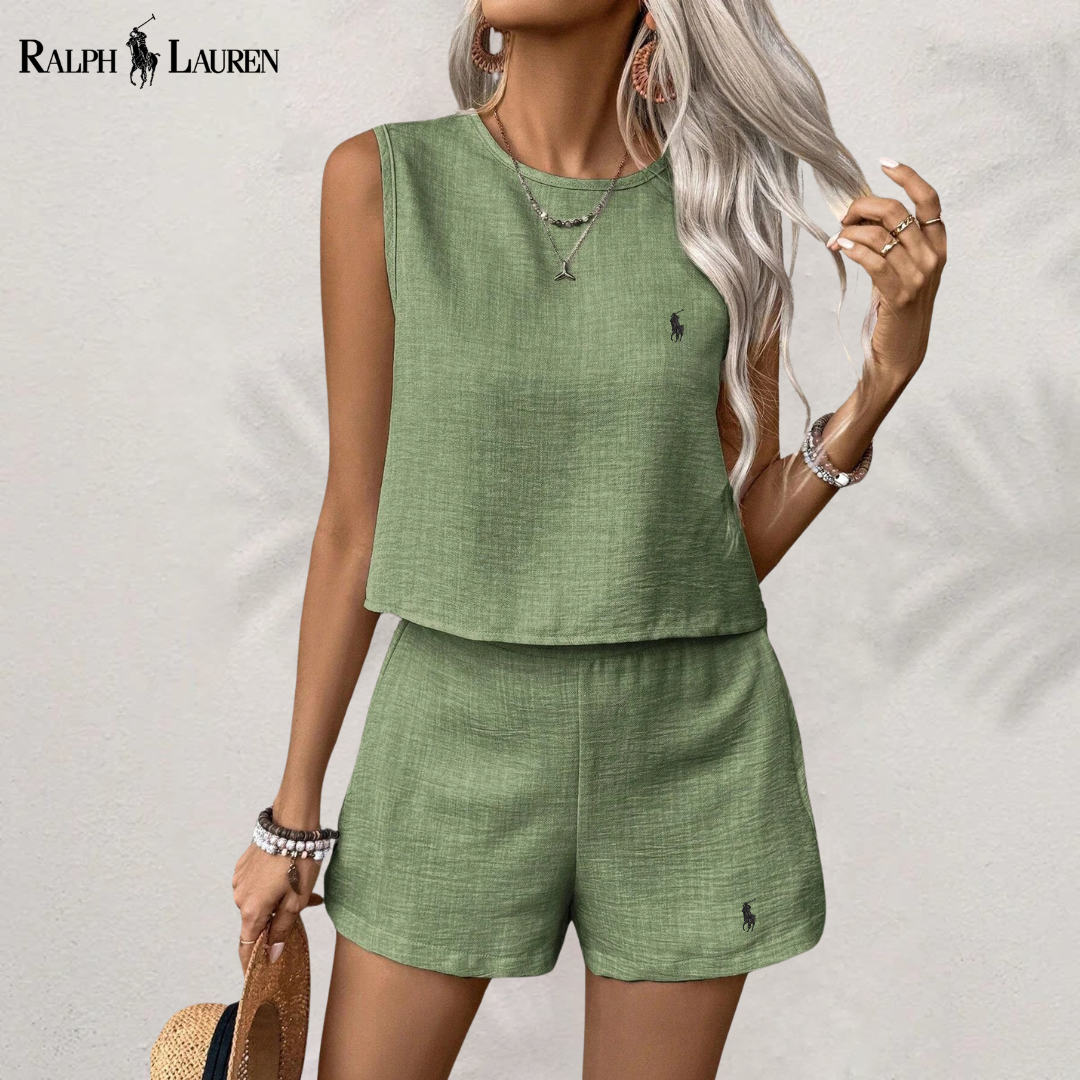 [Buy 1 Get 2] Linen Serenity Complete Set with Two Pieces by R. Lauren + Free R. Lauren Sun Hat