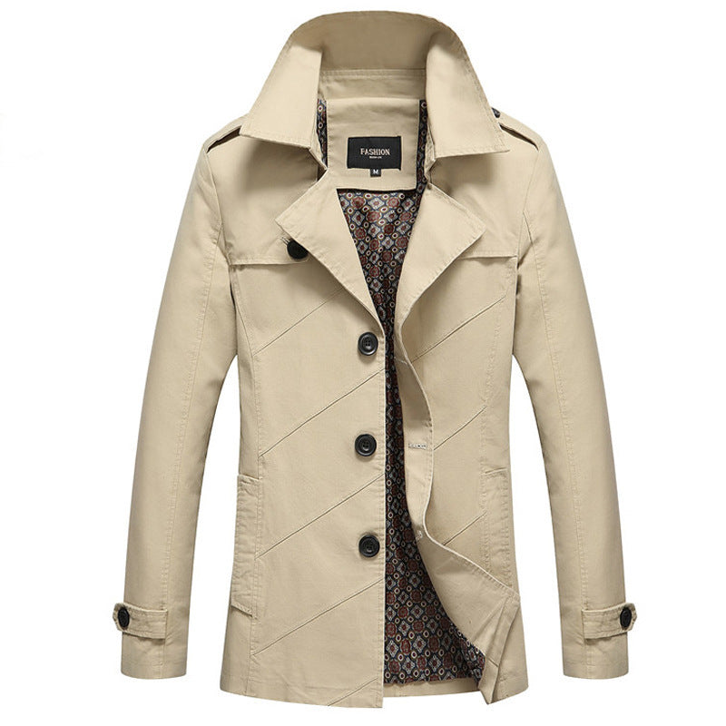Kingswell™ Navy Wool-Blend Trench Coat