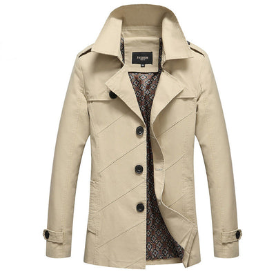 Kingswell™ Navy Wool-Blend Trench Coat