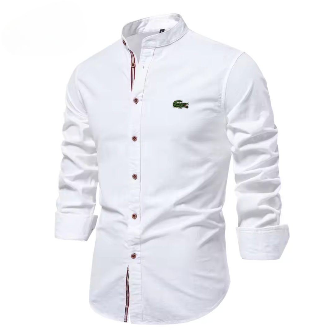 Men’s Stand Collar Cotton Shirt