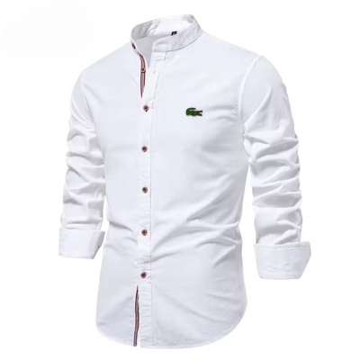 Men’s Stand Collar Cotton Shirt