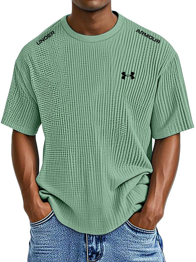 Men's Casual Waffle Round Neck T-Shirt