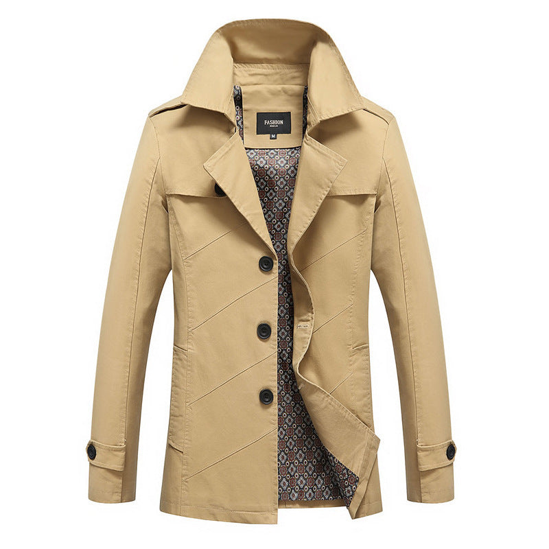 Kingswell™ Navy Wool-Blend Trench Coat