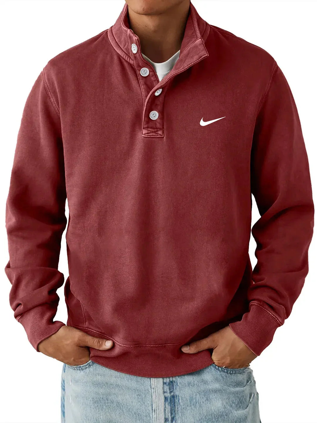 Nike – Classic Button Collar Sweatshirt