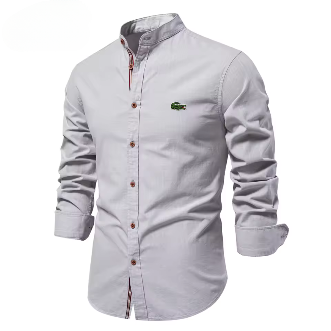Men’s Stand Collar Cotton Shirt