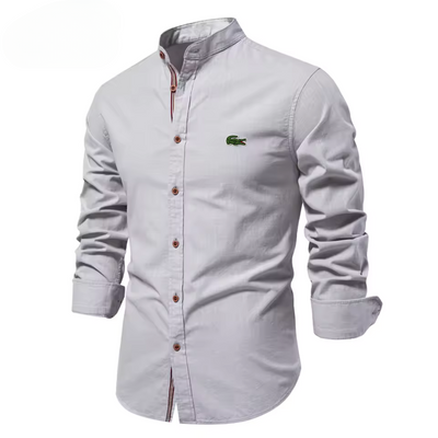 Men’s Stand Collar Cotton Shirt