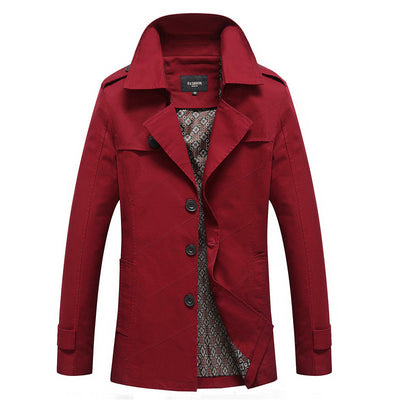 Kingswell™ Navy Wool-Blend Trench Coat