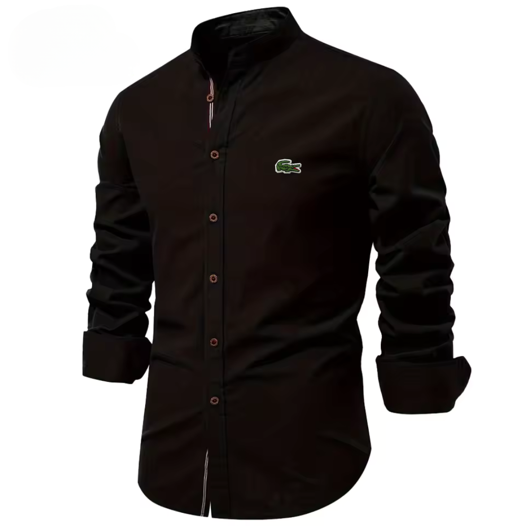 Men’s Stand Collar Cotton Shirt