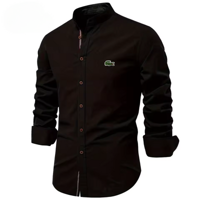 Men’s Stand Collar Cotton Shirt