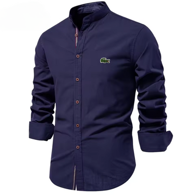 Men’s Stand Collar Cotton Shirt