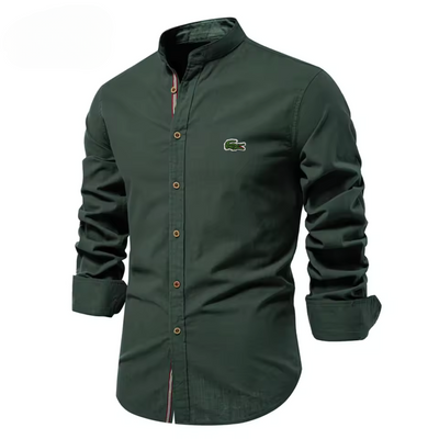 Men’s Stand Collar Cotton Shirt