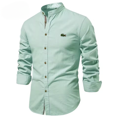 Men’s Stand Collar Cotton Shirt