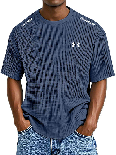 Men's Casual Waffle Round Neck T-Shirt
